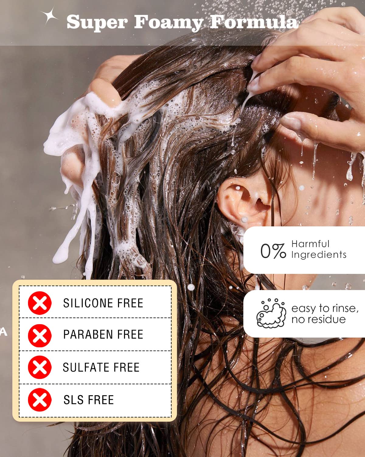 SAPHUS product label and partial ingredient list highlighting sulfate-free formula
