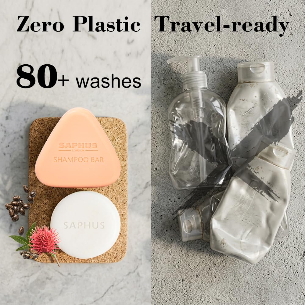 SAPHUS bars in a travel pouch showing zero-waste convenience