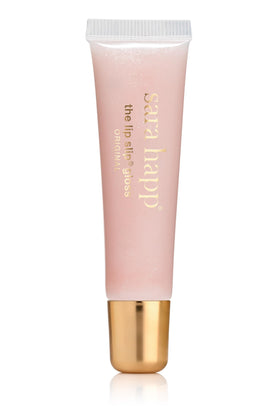 Sara Happ front tube showing sleek packaging and glossy finish benefit
