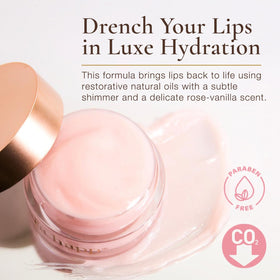 Sara Happ Lip Slip Luxe Balm open to reveal creamy balm texture for smooth hydration