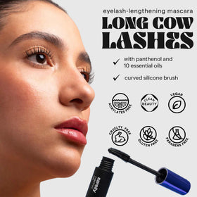 SARELLY mascara texture swiped showing smooth, buildable finish