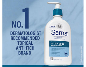 Sarna being applied to skin to show cooling relief and easy spreadability