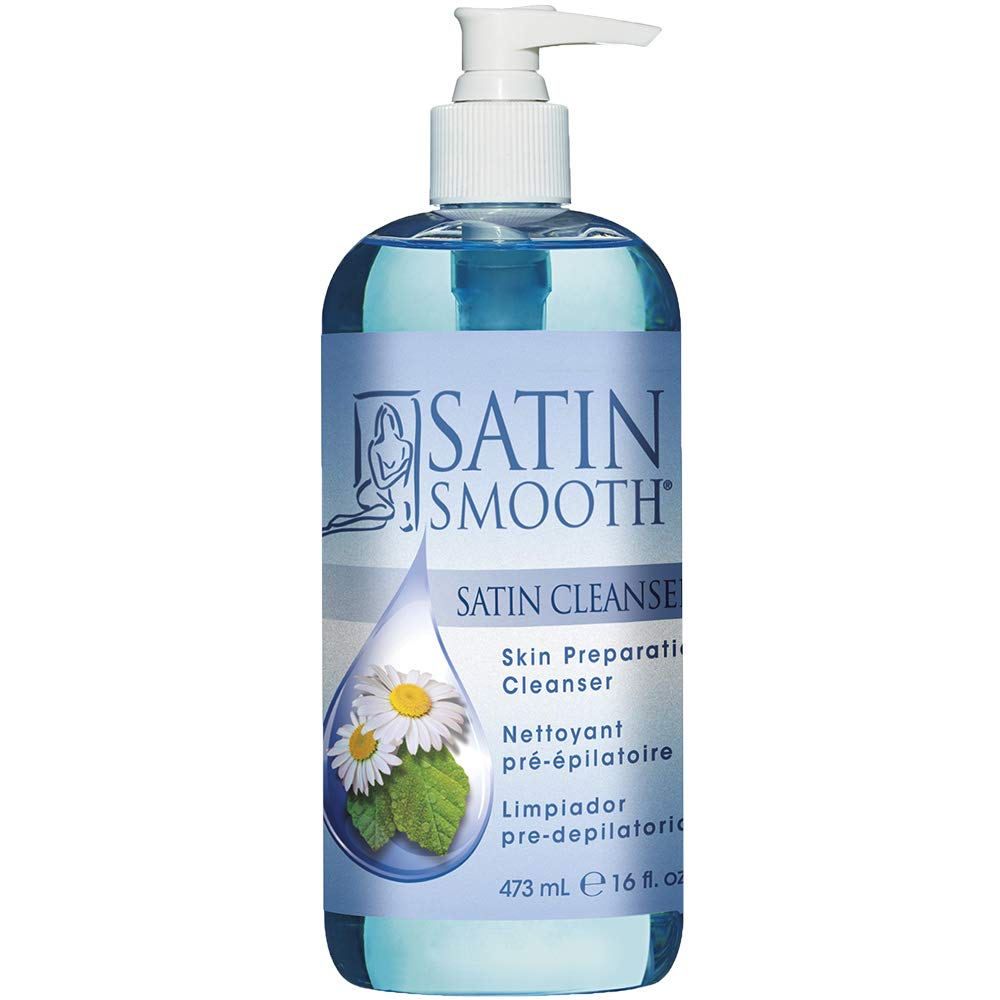 SATIN SMOOTH front label showing product benefits and antiseptic use