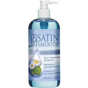 SATIN SMOOTH front label showing product benefits and antiseptic use