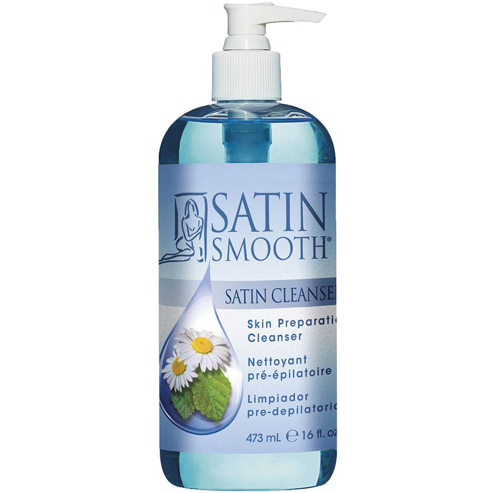 SATIN SMOOTH front label showing product benefits and antiseptic use