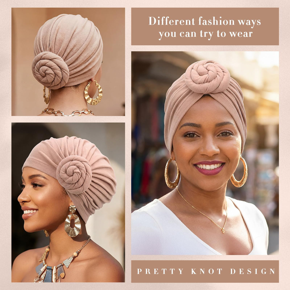 SATINIOR pre-tied knot detail highlighting easy-wear polished look