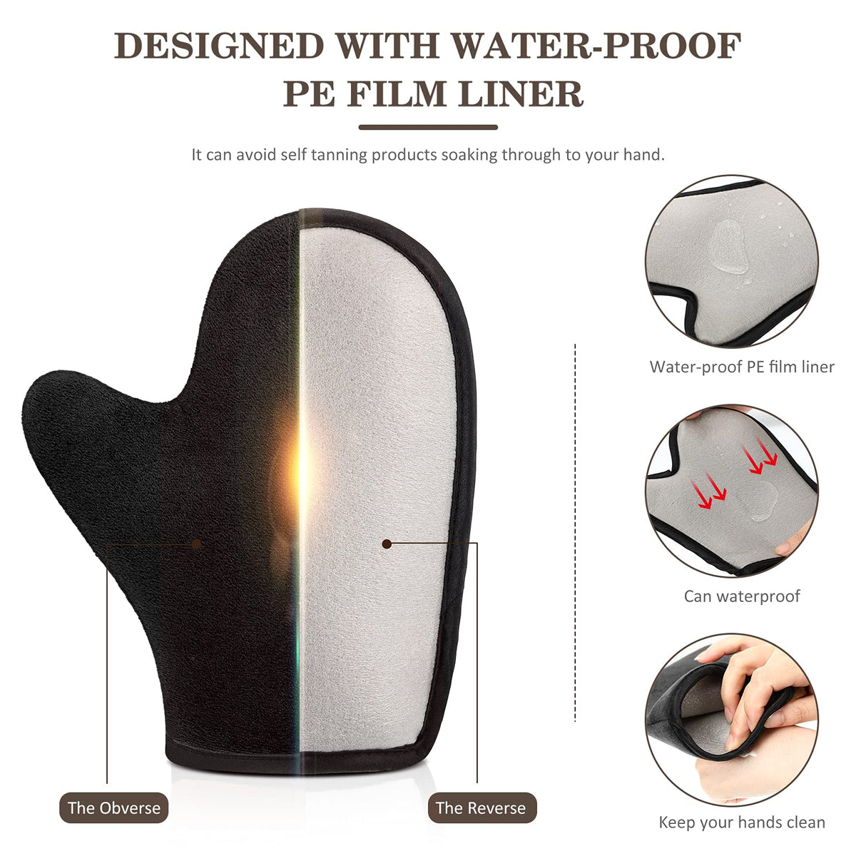 SATINIOR inner PVC liner exposed to show waterproof protection and stain prevention