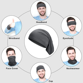 SATINIOR model wearing head tube showing comfortable overnight hair protection
