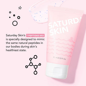 Saturday Skin before and after texture comparison showing smoother skin
