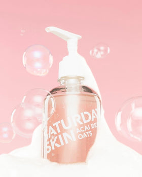 Saturday Skin ingredients label close-up revealing active components and transparency