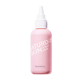 Saturday Skin front packaging showing bottle and benefit of strengthening hair
