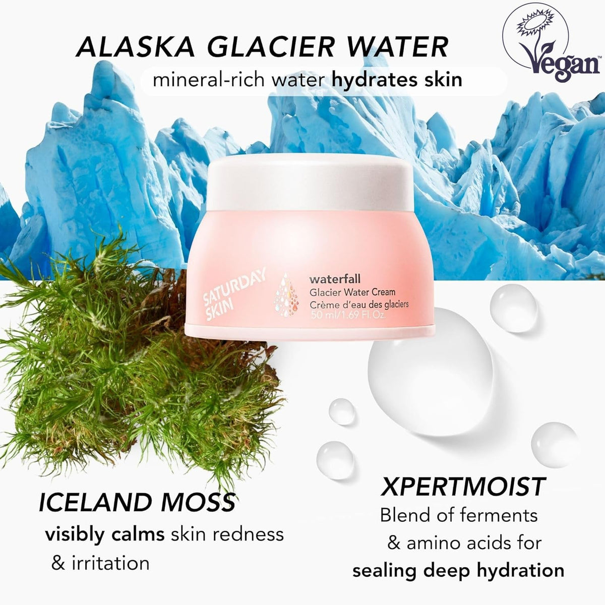 Saturday Skin cream on hand demonstrating quick absorption and non-greasy finish