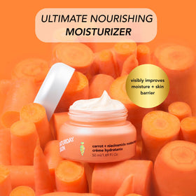 Saturday Skin cream texture close-up highlighting rich yet lightweight consistency for fast absorption