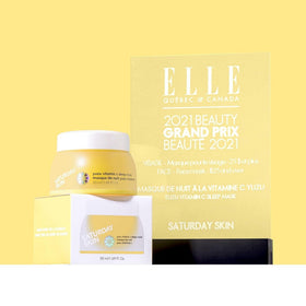 jar beside a credit card for scale showing compact size of Saturday Skin product