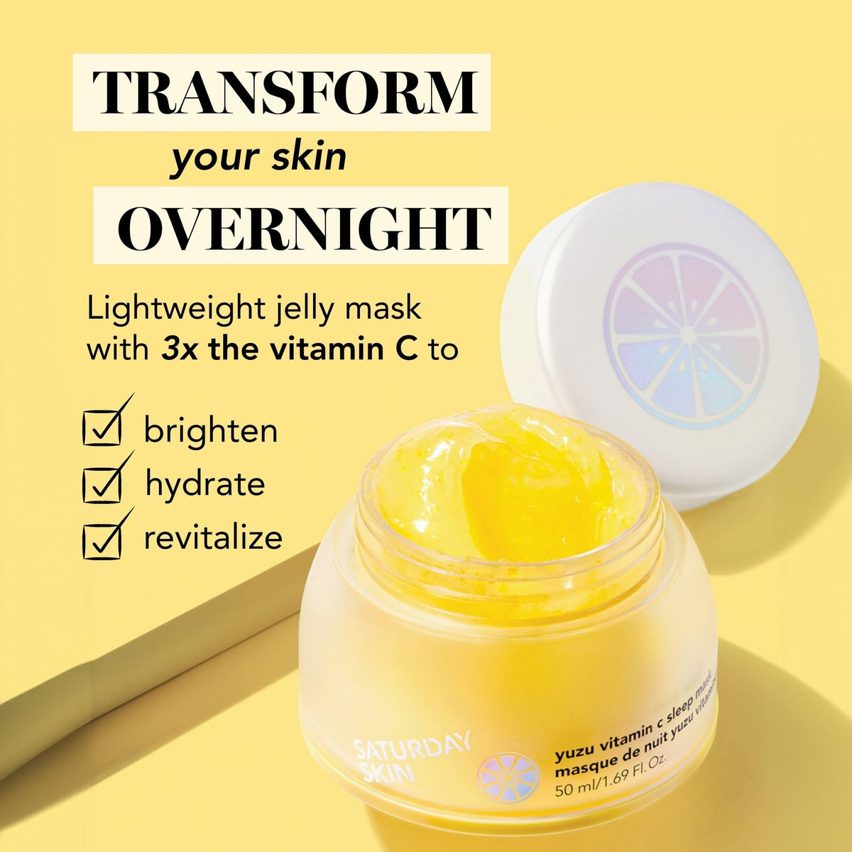 close-up jelly texture of Saturday Skin mask highlighting lightweight hydration