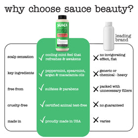 SAUCE BEAUTY chimichurri mint fragrance notes displayed visually