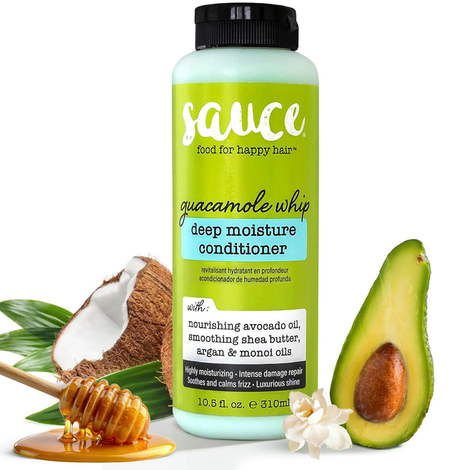 SAUCE BEAUTY front bottle view showing product and size benefits
