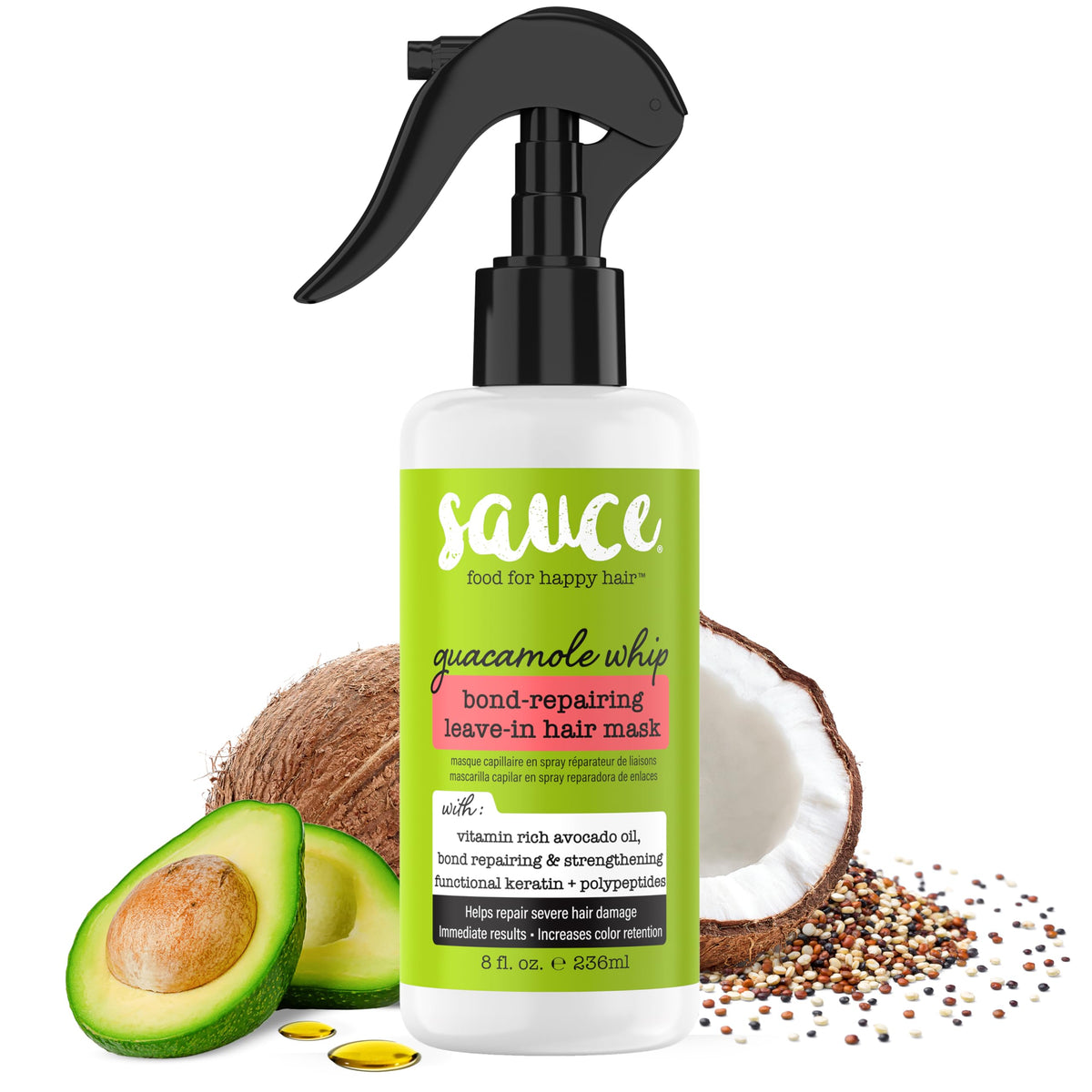 SAUCE BEAUTY front jar showing packaging and 8 fl oz size benefit