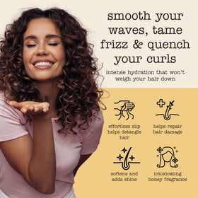 SAUCE BEAUTY defined curls after mask use showing reduced frizz and improved bounce