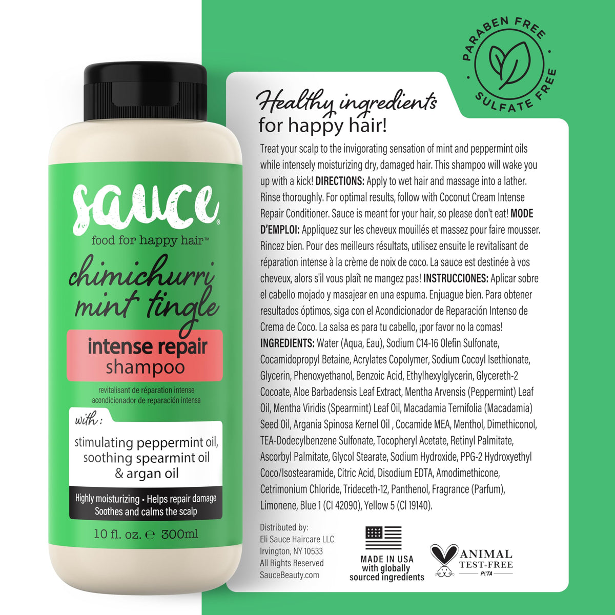 SAUCE BEAUTY bottle styled on bathroom shelf for everyday routine
