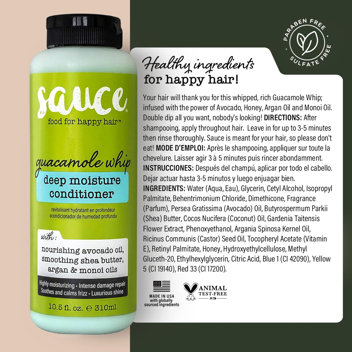SAUCE BEAUTY on vanity in bathroom for everyday haircare routine