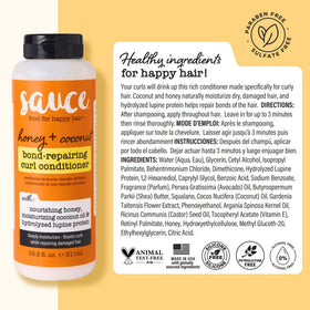 SAUCE BEAUTY on bathroom shelf styled with towels and plants