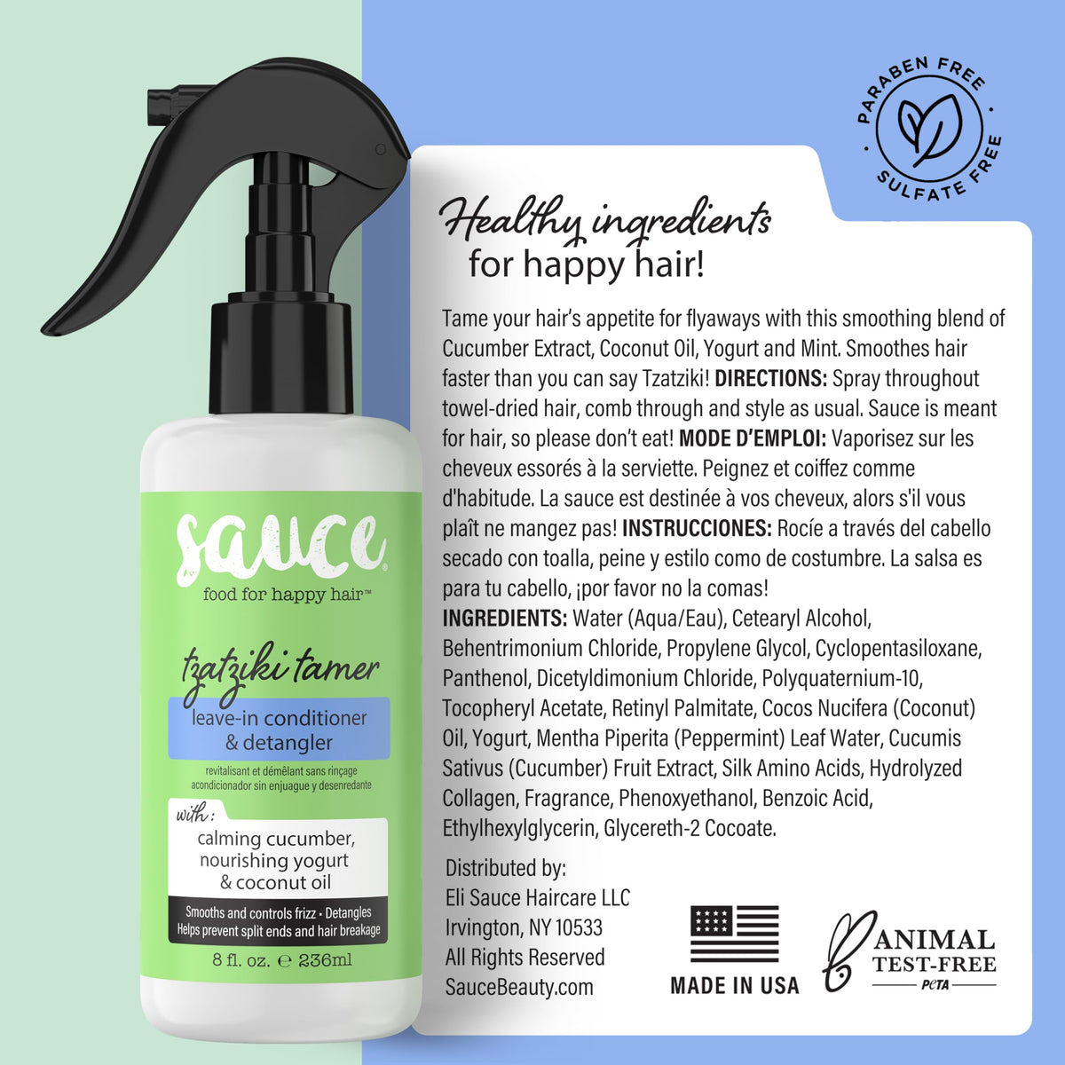 SAUCE BEAUTY bottle on bathroom shelf with towel and plant, creating a fresh daily routine vibe