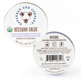 Savannah Bee Company natural ingredient layout highlighting beeswax and oils