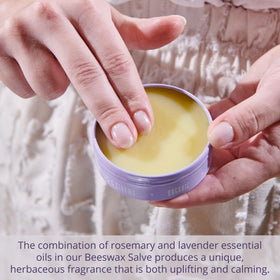 Savannah Bee Company tin side label detail showing product name and scent
