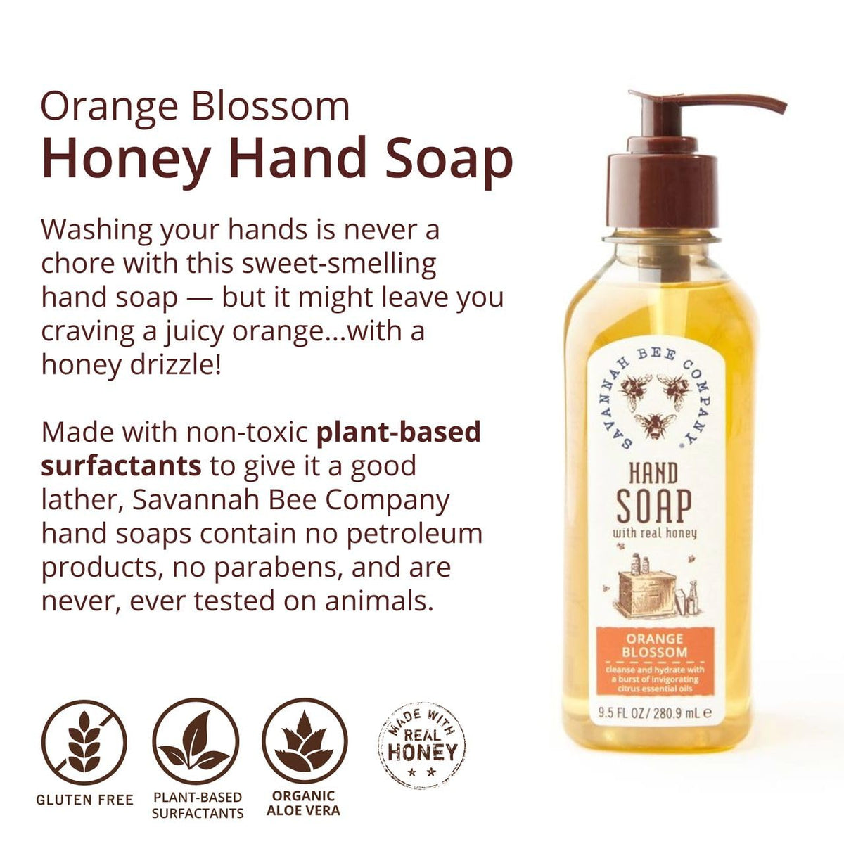 Savannah Bee Company creamy soap lather on hand, demonstrating gentle moisturizing feel