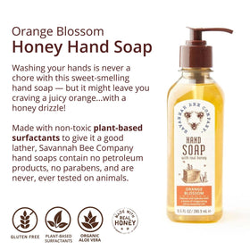 Savannah Bee Company creamy soap lather on hand, demonstrating gentle moisturizing feel
