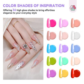 SAVILAND 36 poly gel colors arranged for easy shade selection and creativity