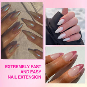 SAVILAND spread of 500 almond gel tips demonstrating variety and quantity
