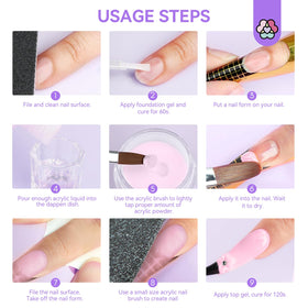 SAVILAND applying acrylic on nails demonstrating beginner-friendly technique