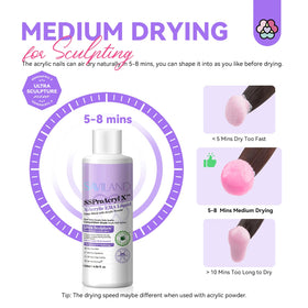 SAVILAND applying acrylic bead to nail extension, precise sculpting benefit