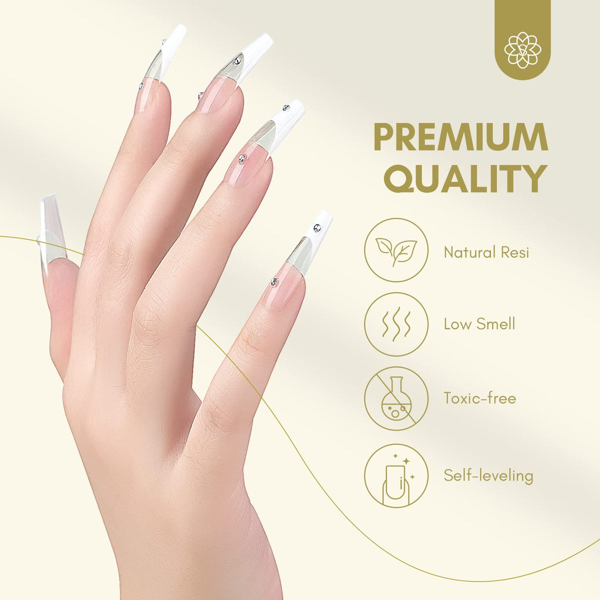 SAVILAND builder gel applied on a nail form mid-sculpt, showing shaping benefit