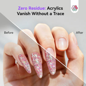 SAVILAND before and after nail comparison showing cleaner nail surface and minimal damage