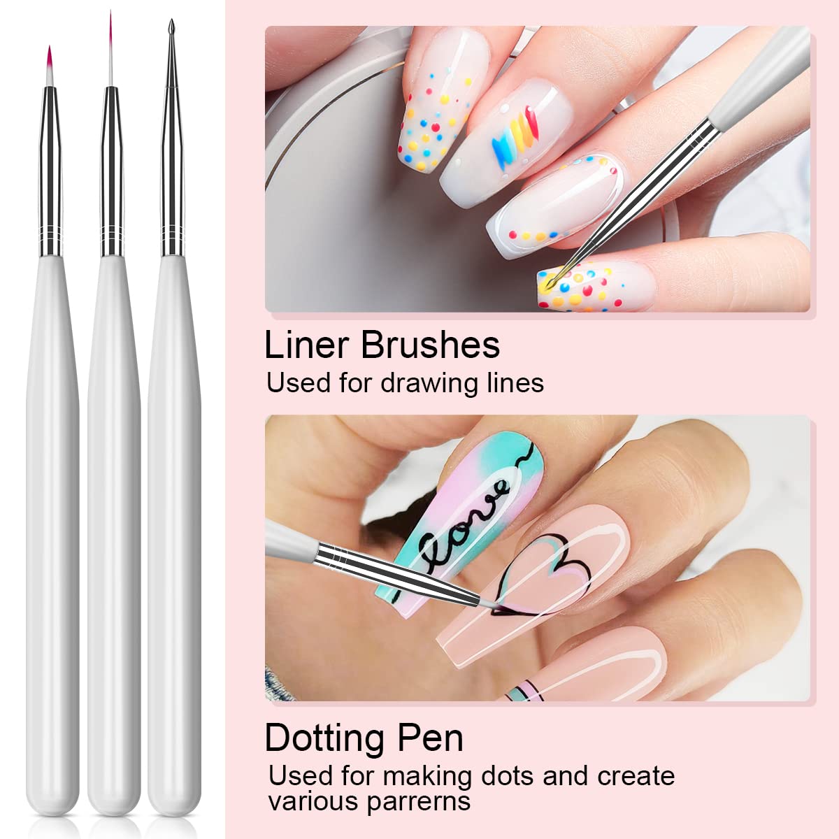SAVILAND three nail art brushes beside gels for precise strokes benefit