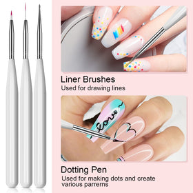 SAVILAND three nail art brushes beside gels for precise strokes benefit