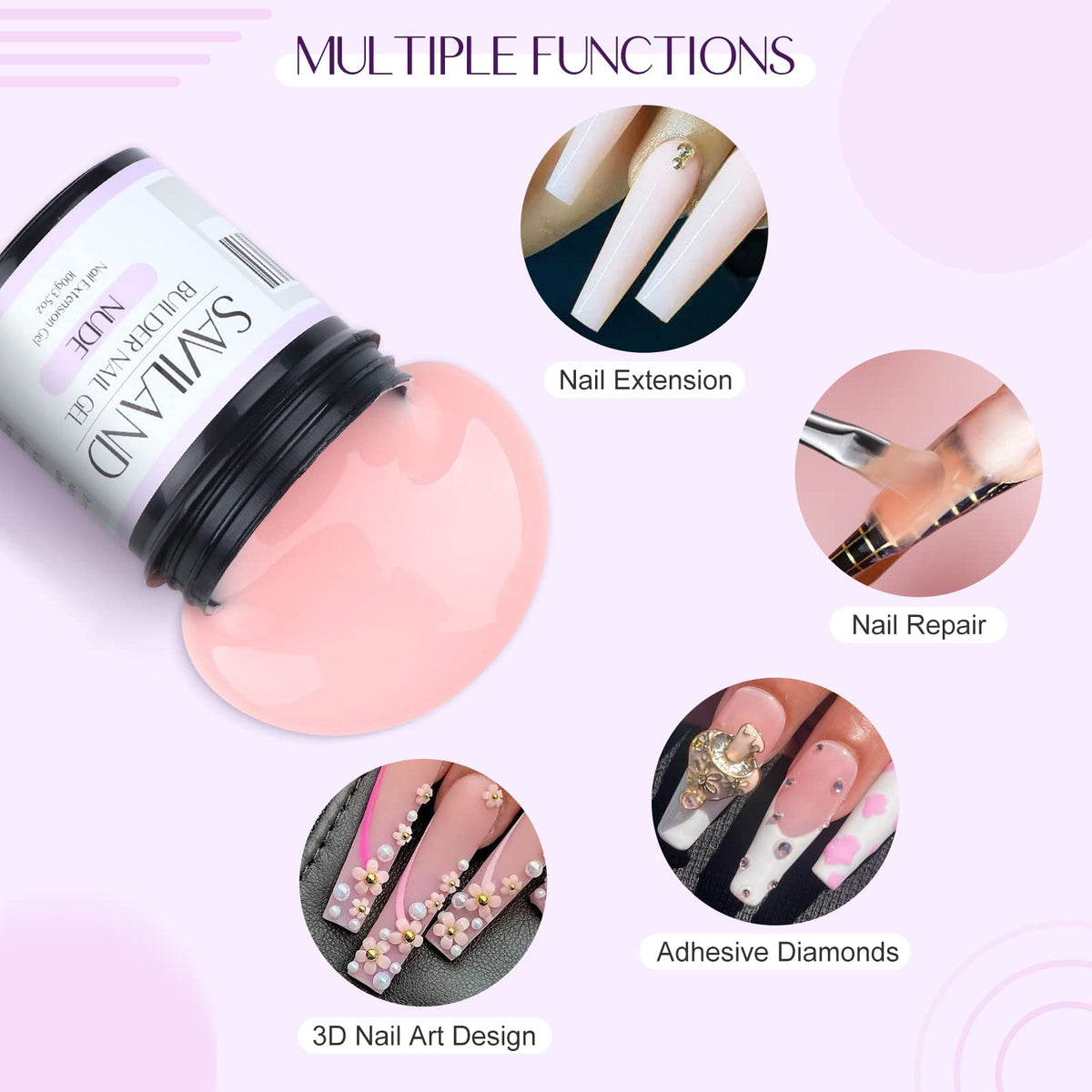 SAVILAND brush applying gel demonstrating controlled application and precision