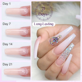 SAVILAND cured nail detail revealing glossy durable finish and strengthened nail