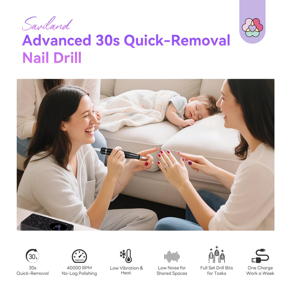 SAVILAND ceramic bits and sanding bands laid out for versatile tasks benefit