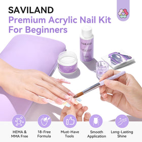 SAVILAND clear acrylic powder close-up highlighting smooth, self-leveling texture