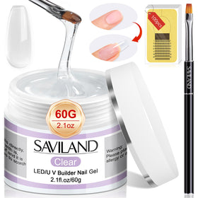 SAVILAND clear builder gel jar front showing label and glossy product benefit