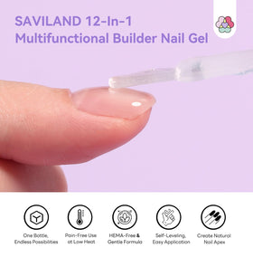 SAVILAND gel texture on a brush illustrating smooth self-leveling application