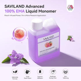 SAVILAND close-up of peach scent label highlighting gentle fragrance