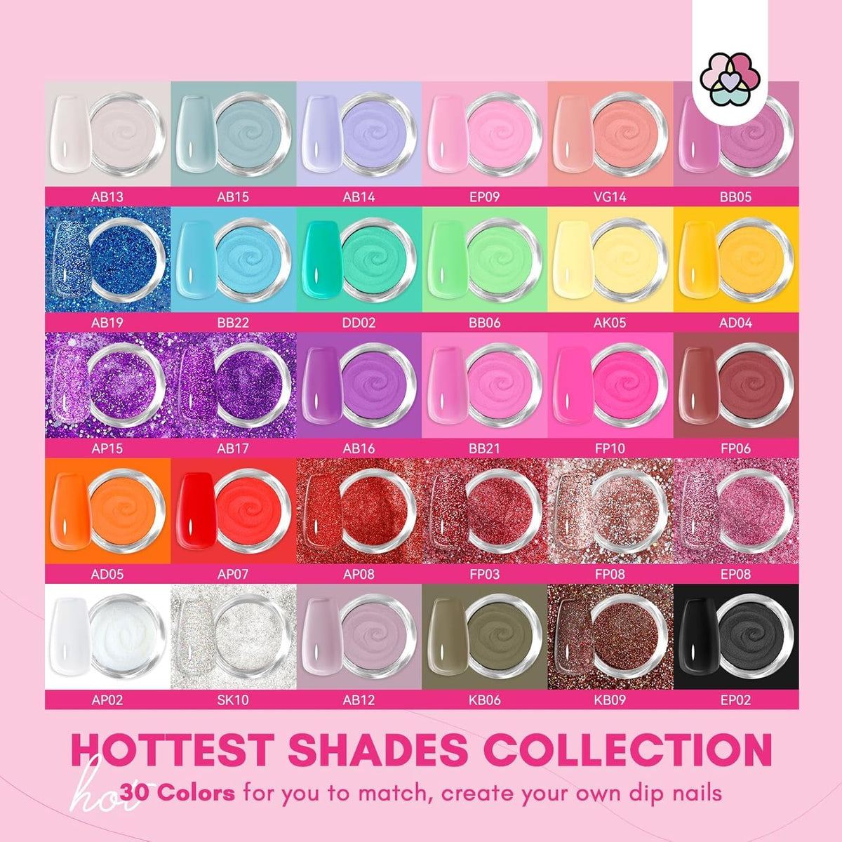 SAVILAND 30 color pots neatly displayed for easy shade selection