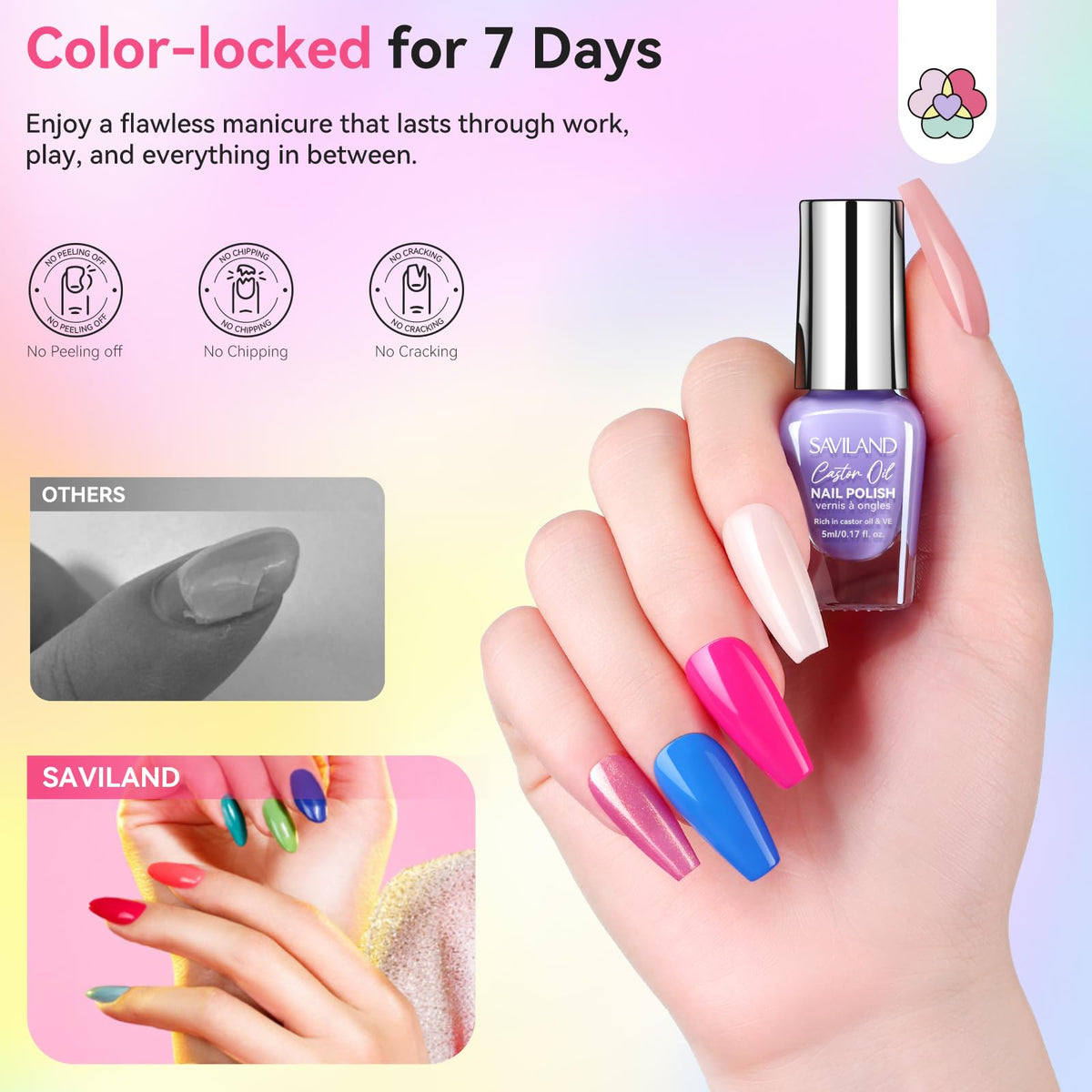 SAVILAND color swatch fan displaying twenty pastel shades for easy selection and matching