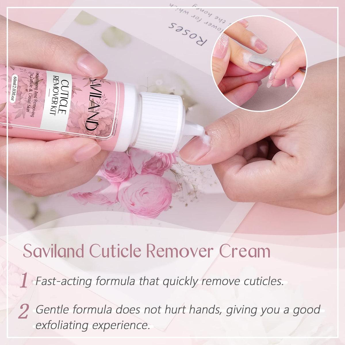 SAVILAND cuticle cream texture close-up demonstrating smooth application