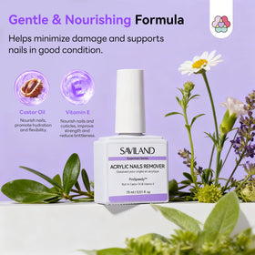 SAVILAND cuticle oil bottle detail showing dropper and nourishing benefit for nails